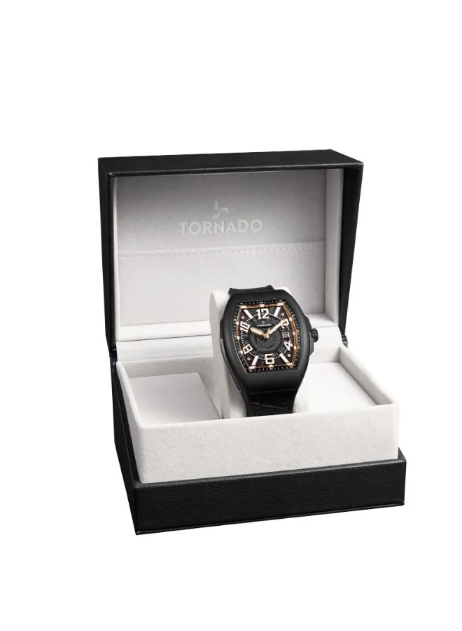 TORNADO  Men's Leather Analog Display Watch T25001-BLBB - 44mm for Men | Best Price UAE